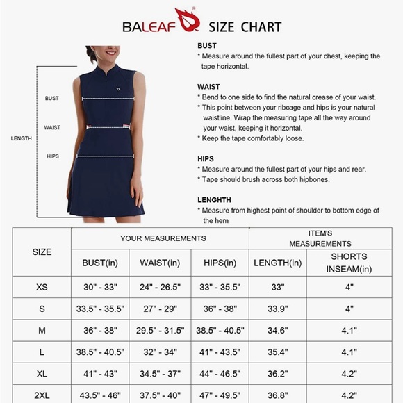 NWT! Baleaf Pickle ball, Tennis, or Golf Dress Black (size medium) - Picture 8 of 16